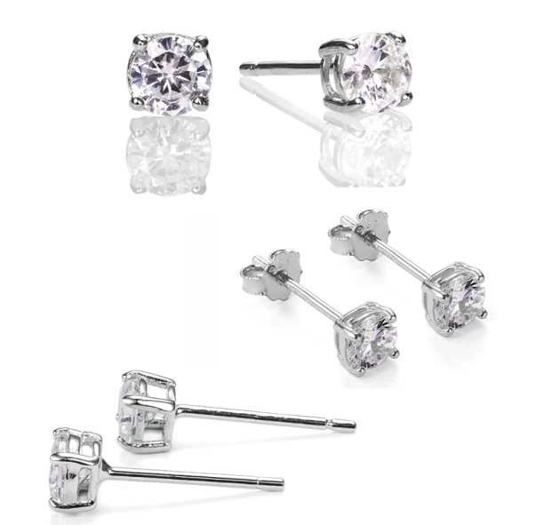 プラチナカラーひと粒ピアス