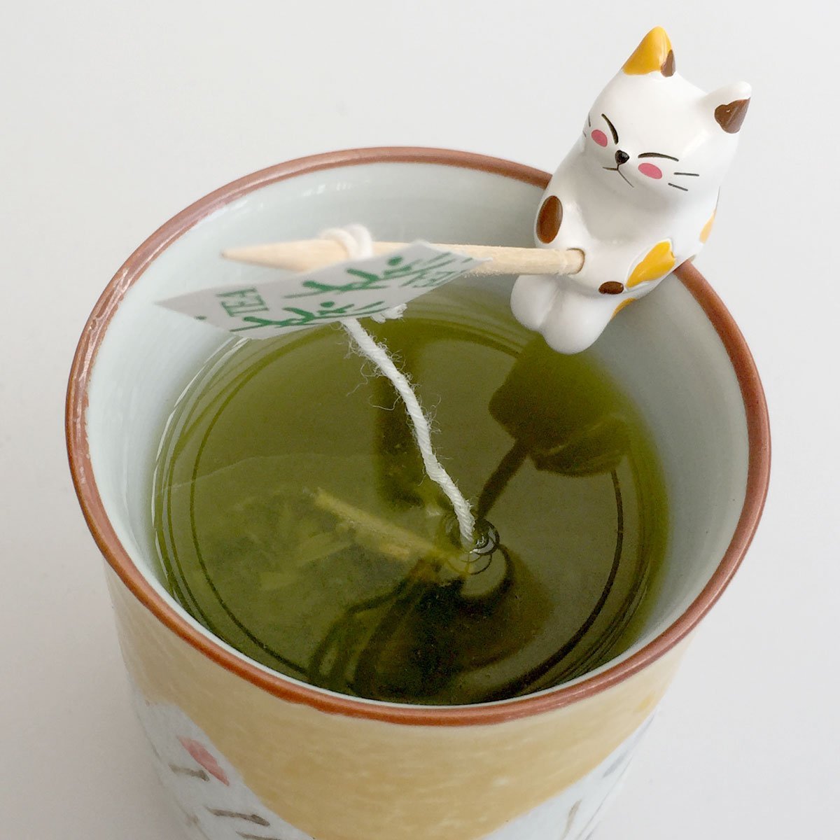 のんびりねこ茶ティーバッグ釣り猫付き