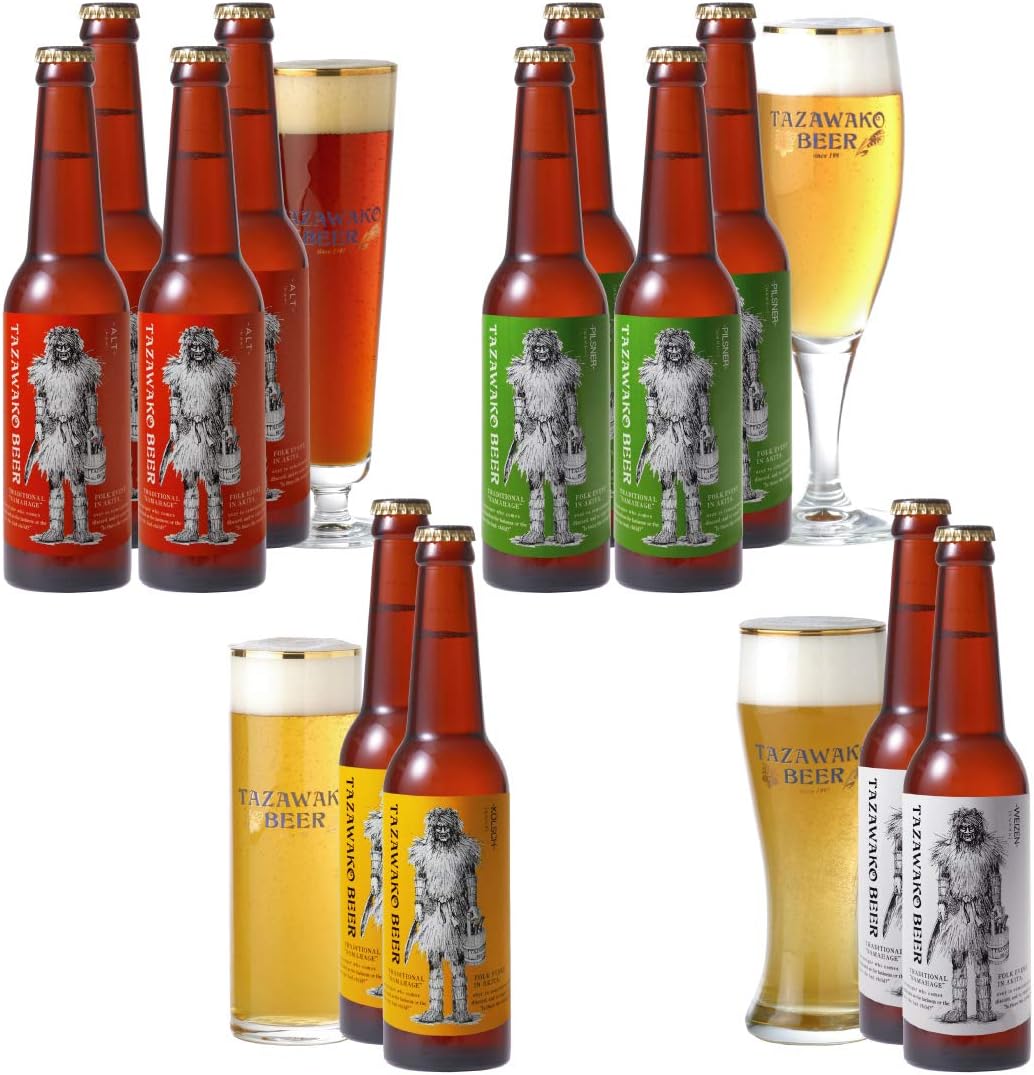 田沢湖ビール飲み比べセット（なまはげラベル）4種 330ml×12本（アルト4・ピルスナー4・ケルシ